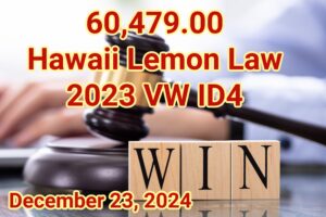2023 VW ID4 - Hawaii Lemon Law