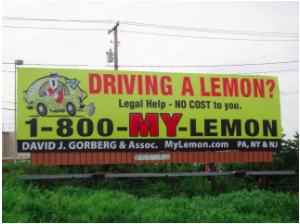 NY Lemon Law Billboard in Buffalo